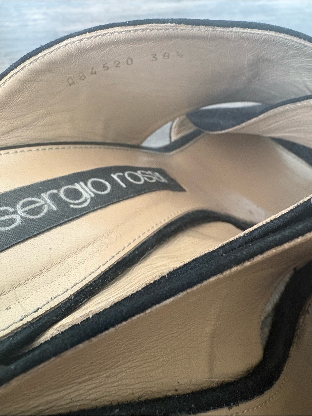 Sergio Rossi Black Suede Espadrille Wedge Mules - Picture 3 of 7